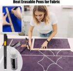 PINKE Heat Erasable Fabric Marker for Sewing, Washable, Heat Erasable Pens for Fabric, Sewing Chalk DIY Markers Pen for Quilting, Embroidery, Suitable for Cotton, Knitted Fabrics (1Pen+20Refills) - Image 4