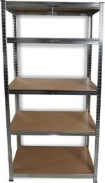 DIVCHI 5 Tier Storage Rack Heavy Duty Shelving Aluminium Garage Shelves Heavy Duty Shed Storage Racking Shelf For Warehouse Workshop & Office (Silver, Pack of 1) - Image 7