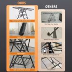 Foldable Clothes Drying Rack, 3 Tier Laundry Dry Rack Height Adjustable Clothes Hanger Stand Drying Racks, Carbon Steel Laundry Drying Rack Stand for Sheets Towels & Clothing, Indoor Outdoor Use (125) - Image 5