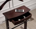 Proman Products Kingston III Valet Stand with Drawer, Contour Hanger, Trouser Bar, Tie & Belt Hooks and Shoe Rack - VL16260 - Image 5