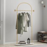 TIEOU Metal Gold Coat Rack Freestanding, Entryway Coat Rack Stand, Hat Coat Hanger Stand, Hall Tree Coat Rack, Small Clothing Rack, Clothes Garment Rack, Modern. - Image 7