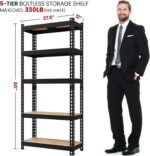 Yaheetech Storage Shelves 5 Tier Garage Shelving Heavy Duty Garage Shelves Adjustable Metal Shelving Unit Utility Rack Industrial Shelving for Warehouse Pantry Closet, 27.5"W x 12"D x 60"H, Black - Image 3
