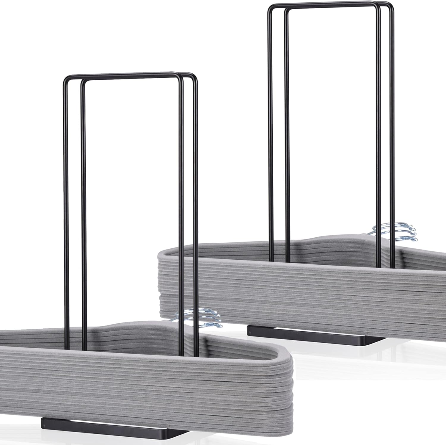 71O6U0HXDCL._AC_SL1500_.jpg EASTTOWEST Hanger Organizer Stacker 2 Pack,Clothes Hanger Storage Rack Holder for Closet Laundry Room,Holds up 110 Wire Hanger - Image 1