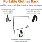 Amazon Basics Clothes Rail Garment Rail, 1.82 x 1.52 m, Black - Image 3