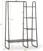 SunnyPoint Freestanding Clothes Garment and Accessories, Organizer Closet Rack (BLK) - Image 5