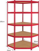 Monster Racking Z-Rax Corner Garage Shelving Unit - 5 Tier Heavy Duty Rack for Storage Steel Utility Shelves | Metal & MDF Boltless Assembly System | 183cm x 90cm x 45cm - Image 2