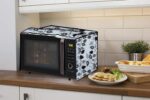 Stylista Microwave Oven Cover for Samsung 28 L Convection MC28H5025VK Petals Pattern Grey - Image 3