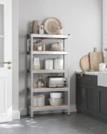 SONGMICS 5-Tier Storage Shelves, Garage Storage, Boltless Assembly, Adjustable Shelving Unit, 11.8 x 29.5 x 59.1 Inches, Load 1929 lb, for Shed Warehouse Basement Kitchen, Silver UGLR300E01 - Image 9