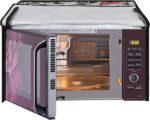 Glassiano Floral and Multi Printed Microwave Oven Cover for Samsung 28 Litre Convection Microwave Oven MC28H5025VB/TL, Black - Image 7
