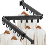 JiGiU Clothes Drying Racks, Wall Mounted Drying Rack for Laundry, Foldable Collapsible Drying Rack Hanger Dryer Rack 220 Lb Rating Indoor Laundry
