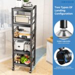 DAYONG 5-Tier Kitchen Storage Rack, Heavy Duty Bakers Rack Bread Rrack Microwave Oven Stand, Adjustable Metal Storage Shelves, Utility Shelf for Kitchen Garage Laundry Pantry (5 Tier 40 * 40 * 160cm) - Image 7