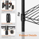 Garment Rack, Heavy Duty Clothes Rack Hanger Stand for Clothes, Freestanding Clothing Rack, Durable Closet Organizer Storage, Expandable Metal Wardrobe Rack for Bedroom, Living Room (Black) - Image 3