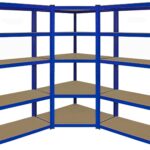 Monster Racking T-Rax Corner Unit & Pack of 2 Garage Shelving Unit Extra Wide - 5 Tier Heavy Duty Rack for Storage Steel Utility Shelves | Metal & MDF Boltless Assembly System | 180cm x 90cm x 45cm