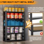 5 Tier Garage Shelving, Storage Shelves Heavy Duty Shelving, Adjustable Metal Shelf Rack and Shelf Units, Garage Shelving Heavy Duty Warehouse Industrial Shelving, 35.4" W X 15.8" D X 72" H - Image 7