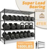 4 Tier Adjustable Heavy Duty Metal Industrial Storage Shelves 45.5''W Utility Shelving Unit for Kitchen, Pantry, Warehouse, Basement, Dorm 45.3" W x 63" H x 17.7" D - Image 5