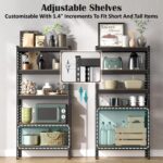 JD FRESH 3-Tier Adjustable Metal Storage Rack/36x18x18 Inch Boltless Shelving Unit/Standing Shelf Unit/Organizer for Home, Garage, Office/Heavy Duty Display Rack with Metal Frame (Black) - Image 5