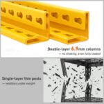 REIBII 72“H Garage Shelving Storage Shelves Heavy Duty Shelving 2500LBS Garage Storage Metal Shelves 5 Tier Shelving Unit for Kitchen Storage Rack, Warehouse, Basement, Commercial, Yellow & Black, 2PC - Image 9