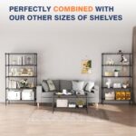 5-Tier Heavy Duty Wire Shelving Unit,35" Dx18 Wx 71" H,Shelf Racks On Lockable Wheels,Height Adjustable Metal Shelves,Shelving Unit and Storage for Bathroom,Kitchen,Garage,Office,Studio,Black - Image 7