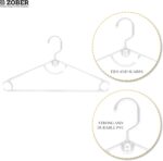 ZOBER Standard Plastic Hangers Pack of 50, Durable Slim Lightweight Clothes Hangers with Built-in Strap Hooks, Space Saving Closet Organizer for Shirts, Pants & Dresses - Image 4