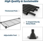 5 Tier Storage Shelving Unit Metal Shelves 70" W Wire Shelving, 70" H L-Shaped Pantry Shelves Kitchen Storage Shelves for Home Commercial Garage Heavy Duty, 70.8" H x 70.4" W x 15.7" D - Image 7