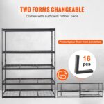 VEVOR Storage Shelving Unit, 5-Tier Adjustable, 2000 lbs Capacity, Heavy Duty Garage Shelves Metal Organizer Wire Rack, Black, 60" L x 24" W x 78" H for Kitchen Pantry Basement Bathroom Laundry Closet - Image 6