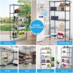 EFINE 5-Shelf Shelving Units and Storage on Wheels with Shelf Liners Set of 5, NSF Certified, Adjustable Carbon Steel Wire Shelving Unit Rack for Garage, Kitchen, Office(63H X 30W X 14D) - Image 8