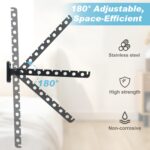 Alise Folding Clothes Hanger Rack,Wall Mounted Clothes Bar-Hanger Holder Hooks Heavy Duty Drying Rack Space Saving Clothing Hanging System Closet Storage Organizer,YHD1008-B Matte Black - Image 3
