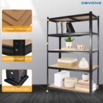 DAYONG 5 Tier Metal Storage Rack, Shelving Units, Storage Shelves, Shelf Storage Organizer for Kitchen, Living room, Bedroom, Office, Balcony (Black) - Image 4
