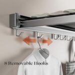 Collapsible Wall Drying Rack, Clothes Drying Stand, Wall Mounted Clothes Drying hanger, Laundry Drying stand, Foldable Wall Clothes Hanger Stand, Mesh Drying Rack For Bathroom & Kitchen 60cm - Image 5