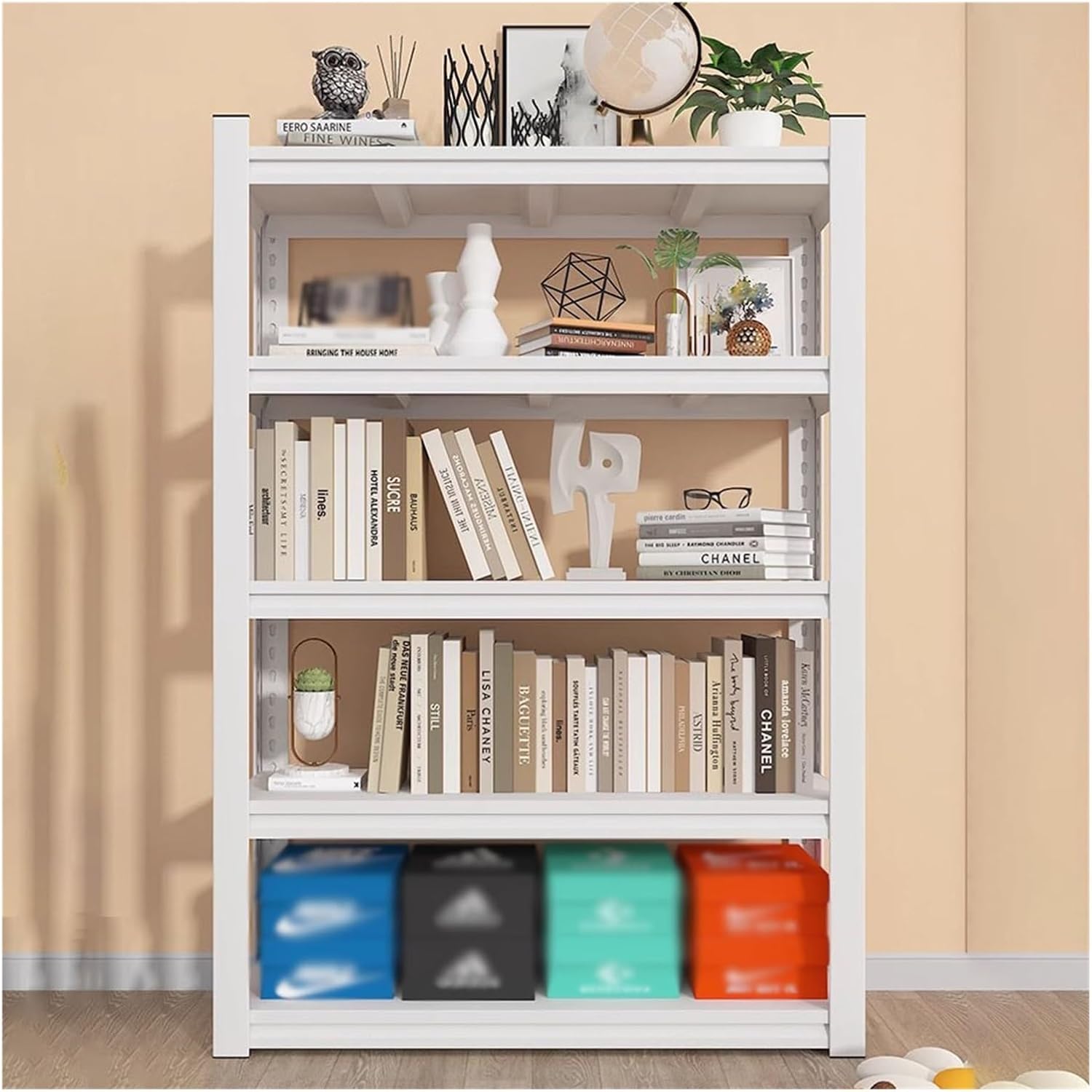 71U7RdJ9UUL._AC_SL1500_.jpg Garage Shelves 5-Tier Metal Shelving Unit, Heavy Duty Adjustable Storage Rack, Boltless Assembly, Industrial Utility Shelf Rack For Supermarket Kitchen Balcony(80x40x160cm) - Image 1