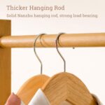 Clothes Rack with Storage Cabinet Clothing Hanging Rail, Open Wardrobe Coat Stands Free Standing Garment Rack for Bedroom, Living Room, Hallway, Bamboo Clothes Rack - Image 3