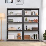 Yaheetech 2PCS Heavy Duty 5 Tier Garage Shelving Units Metal Storage Shelves Shed Utility Rack,180cm x 90cm x 30cm,175KG Per Shelf,Black - Image 2