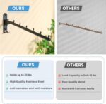 Clothing Racks for Hanging Clothes, Garment Racks Wall Mounted Clothes Bar-Hanger Holder Hooks Heavy Duty Folding Drying Rack Space Saving Clothing Hanging System Closet Storage Organizer - Image 8