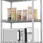 HOMEFORT 5-Tier Wire Shelving 5 Shelves Unit Metal Storage Rack Durable Organizer Perfect for Pantry Closet Kitchen Laundry Organization in Grey,21”Wx14”Dx61”H