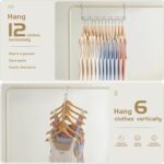 HOUSE DAY 10.5 Inch Closet Space Saving Wardrobe Clothing Magic Hangers Oragnizer Heavy Chrome Hangers, Updated Hook Design Pack of 8 - Image 7