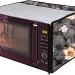 Microwave Oven Top PVC Cover For SAMSUNG 28L MC28H5025VB/TL Convection Microwave Oven Full Closure Cover For SAMSUNG 28 Ltr. With Attractive Digital Prints/Dustproof/Water Resistant-Grey
