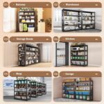 Heavy Duty 5-tier Metal Shelving Unit - Adjustable Storage Rack For Garage, Basement & Workshop Organization - Sturdy White Shelf, 48 W X 16 D X 72 H Black W48 xD20 xH72 - Image 7