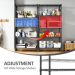IZEUK 5-Tier Heavy Duty Metal Storage Shelves, 15.7" D x 33.5" W x 68.5" H, 1250 lbs, Black, Adjustable Wire Shelving Unit,Storage Rack for Kitchen, Garage and Closet Organizer - Image 5