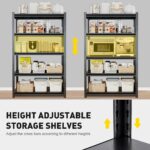 5 Tier Heavy Duty Shelving Units Metal Storage Rack 72 "H x 35 "W x 18" D 1500 lbs Capacity Shelves for Tools and Kitchen Items Adjustable Shelf for Garage Warehouse Pantry Closet Kitchen - Image 4