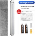 Retractable Clothes Rack, Stealth Clothes Drying Hangers, Wall Mounted Folding Clothes Hanger Drying Rack for Laundry Room Closet Storage Organization (Sliver) - Image 4