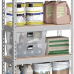 SONGMICS 5-Tier Storage Shelves, Garage Storage, Boltless Assembly, Adjustable Shelving Unit, 11.8 x 29.5 x 59.1 Inches, Load 1929 lb, for Shed Warehouse Basement Kitchen, Silver UGLR300E01