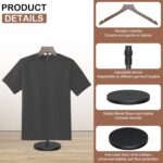 OLV 4 Pack Shirt Display Stand, 18-34 Inch Height Adjustable Mannequin Torso Stand for Vendors Shop, T Shirt Display Dress Form Steaming Clothes Holder, Jacket Coat Hanger, Brown - Image 3