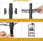 5-Tier Wire Shelving Unit Storage Shelves ，Adjustable Garage Storage Rack, Rust-Resistant Steel Wire Shelves for Kitchen, Bathroom, Laundry Room, Easy Assembly Space-Saving Design - Image 7