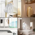 Sumnacon Stainless Steel Clothes Hanger Rack-Wall Mount Garment Hook with Swing Arm, Sturdy Coat Robe Storage Organizer for Laundry Room Bedrooms Clothing Drying Rack with 5 Hooks, Gold - Image 7