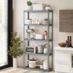 Goplus 5-Tier Metal Shelving Unit, Heavy Duty Wire Storage Rack with Anti-Slip Foot Pads, Height Adjustable Shelves for Warehouse, Kitchen, Living Room, Garage, 12" D x 35.5" W x 72" H - Image 2