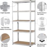 Yaheetech Heavy Duty 5 Tier Metal Garage Shelving Unit Boltless Storage Shelves Shed Kitchen Racking,180 x 90 x 40 cm - Image 4