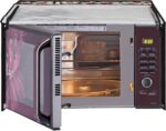 Glassiano White Floral Printed Microwave Oven Cover for Samsung 28 Litre Convection Microwave Oven MC28H5025VB/TL, Black - Image 7