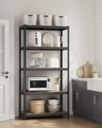 SONGMICS Shelving Unit, 50 x 100 x 200 cm, 875 kg Load Capacity (175 kg per Shelf), Industrial, Adjustable Storage Shelves, for Living Room, Kitchen, Garage, Rustic Brown and Black GLR050B11 - Image 2