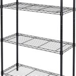 Homeiju 4 Tier Shelving Unit,Heavy-Duty Height Adjustable Storage Rack 1300 LBS Capacity with Adjustable Feet,Metal Storage Shelves Wire Shelf for Kitchen Garage Laundry,13.77"D x 35.43"W x 54.33"H