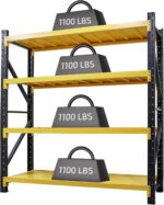 79"W Garage Shelving Heavy Duty - 4400Lbs Garage Storage 4-Tier, Adjustable Metal Shelving Units And Storage,Industrial Shelving Utility Shelf For Commercial Shop Tool Gym 79"H X 79"W X 20"D